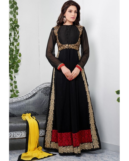 Glamorous Black Color Full Length Anarkali Suit